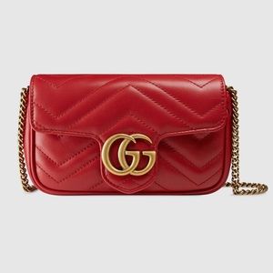 Marmont Mini Hisbiscus Red Leather Shoulder Bag